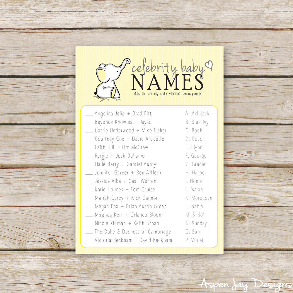 Yellow Elephant Celebrity Baby
