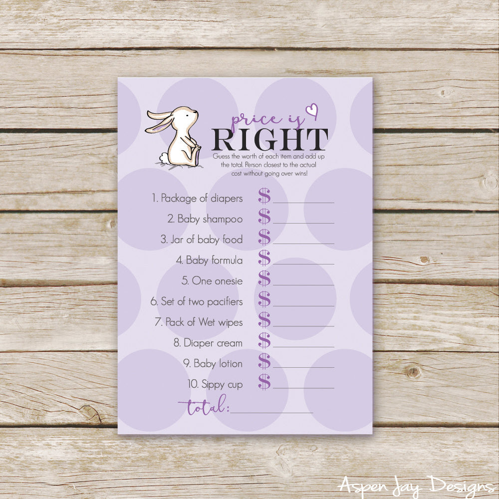 Purple Bunny Baby Price is Right