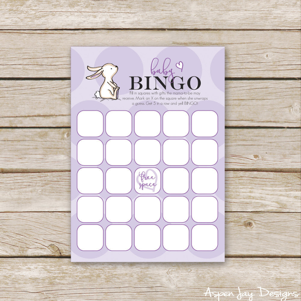 Purple Bunny Baby Bingo