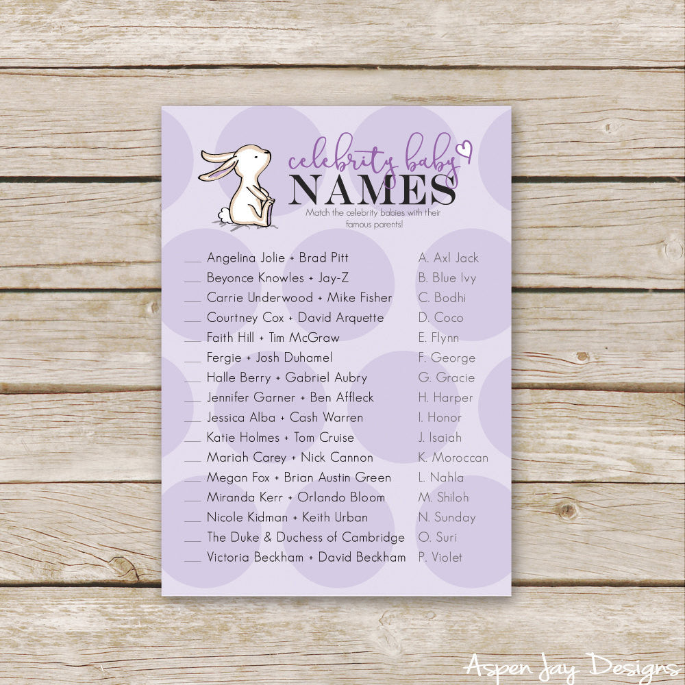 Purple Bunny Celebrity Baby