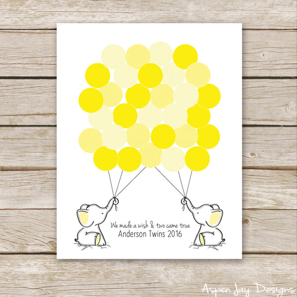 TWIN Yellow Elephant Guest Book