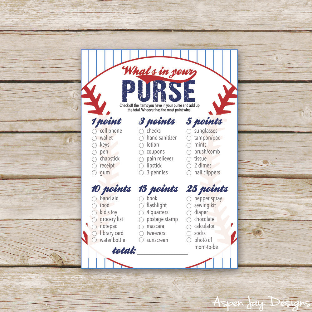 Baseball Baby What's in your Purse