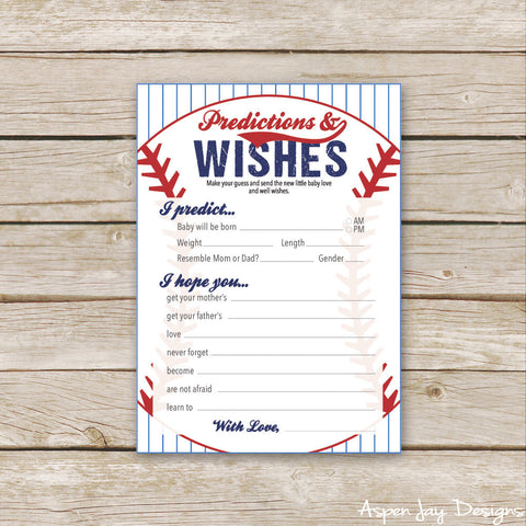 Baseball Predictions & Wishes for Baby