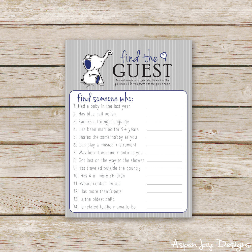 Navy Elephant Find the Guest