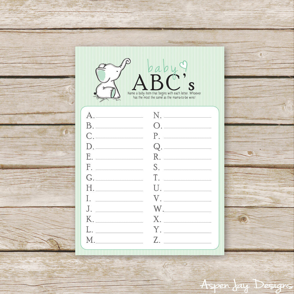 Green Elephant Baby ABC's