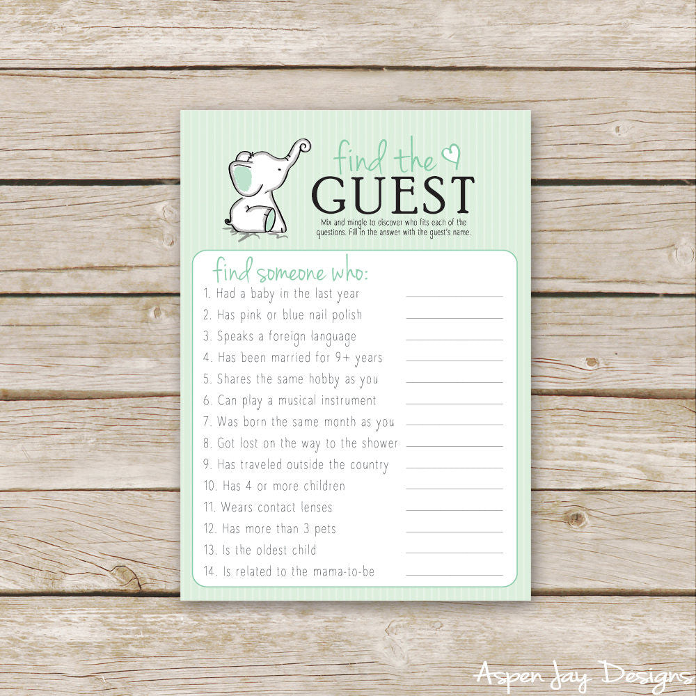 Green Elephant Find the Guest