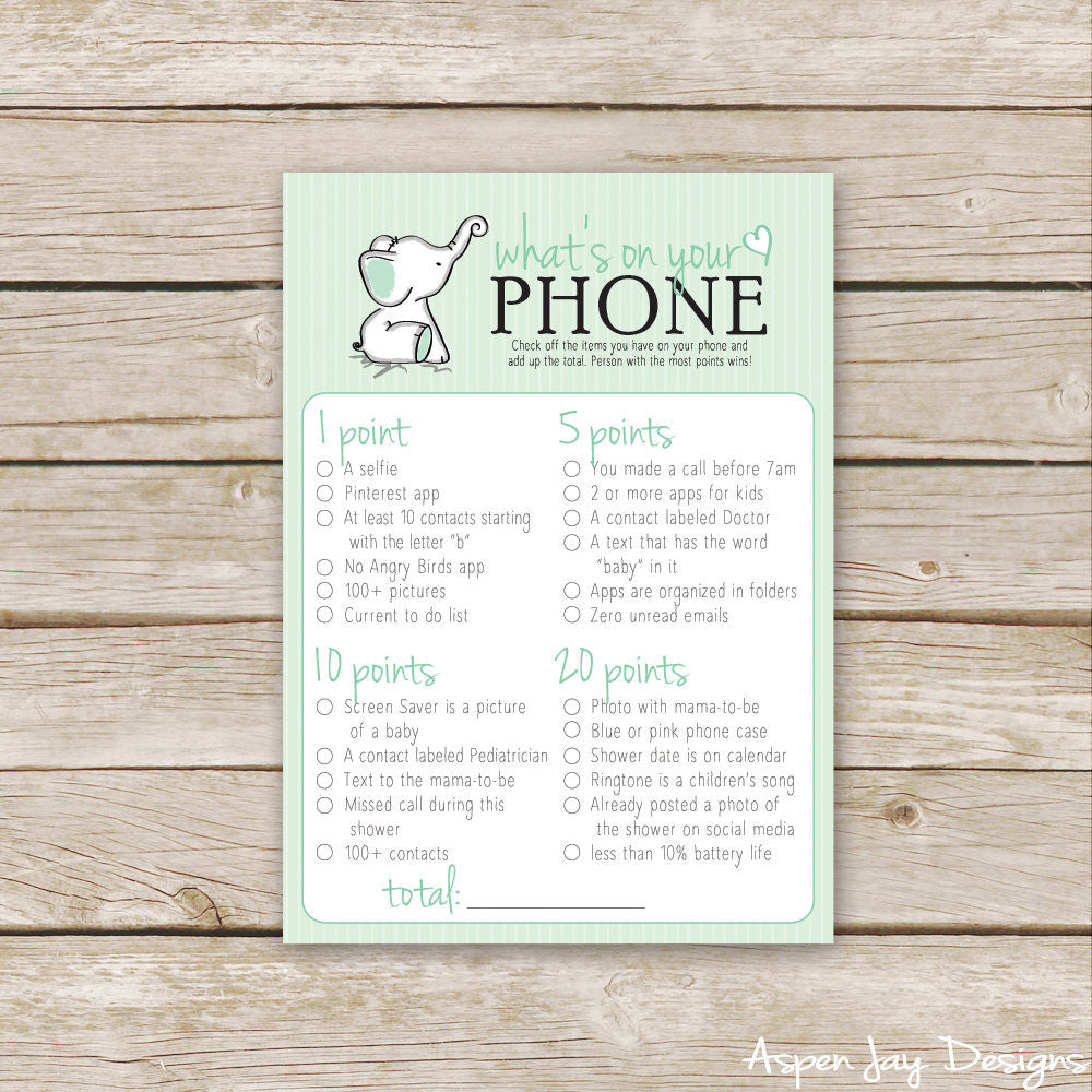 Green Elephant What's on your Phone