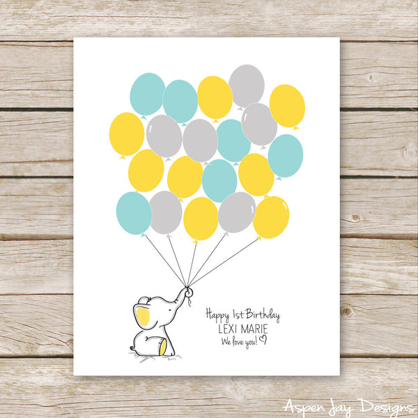 Mustard Yellow Elephant Guest Book