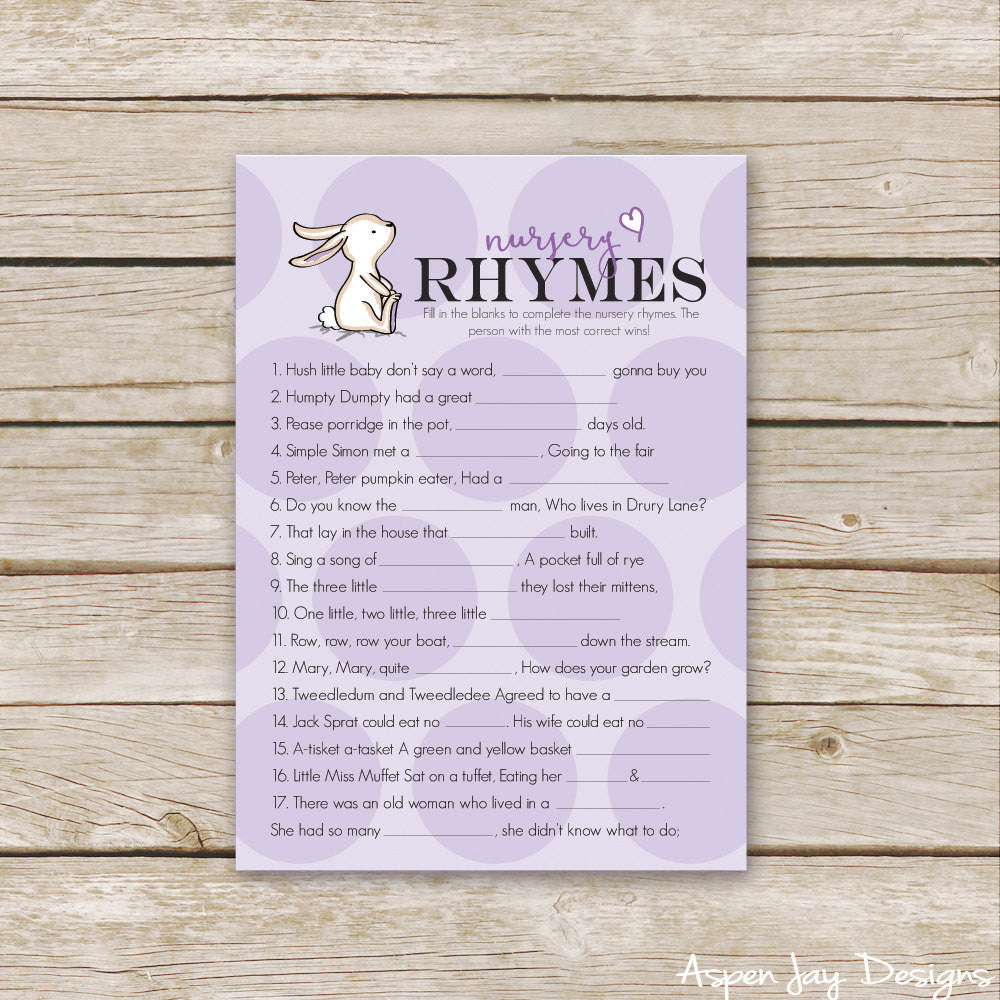 Purple Bunny Nursery Rhymes