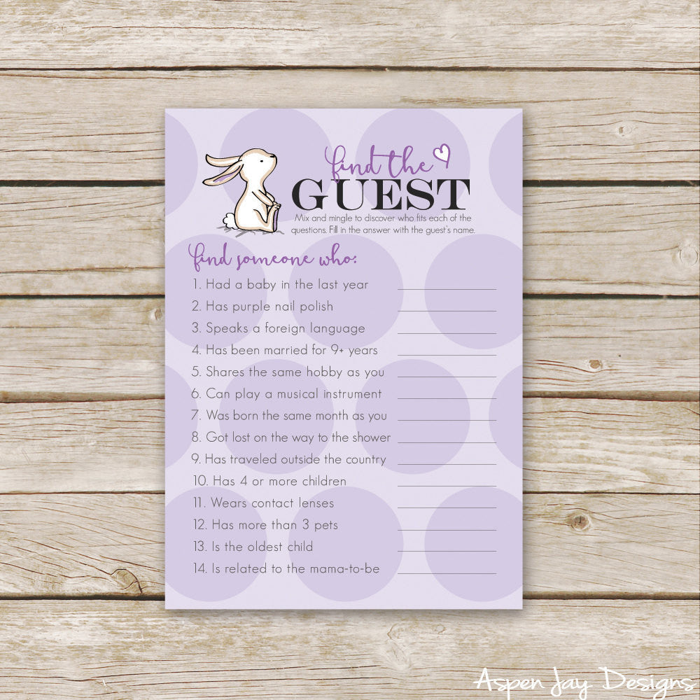 Purple Bunny Find the Guest