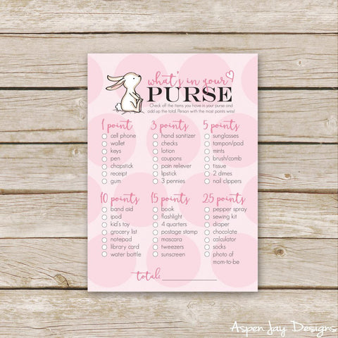 Pink Bunny What's in your Purse