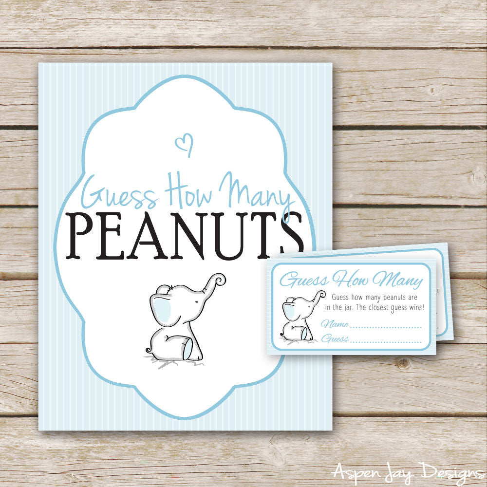 Blue Elephant Peanut Guessing Game