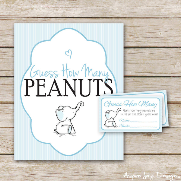 Blue Elephant Peanut Guessing Game