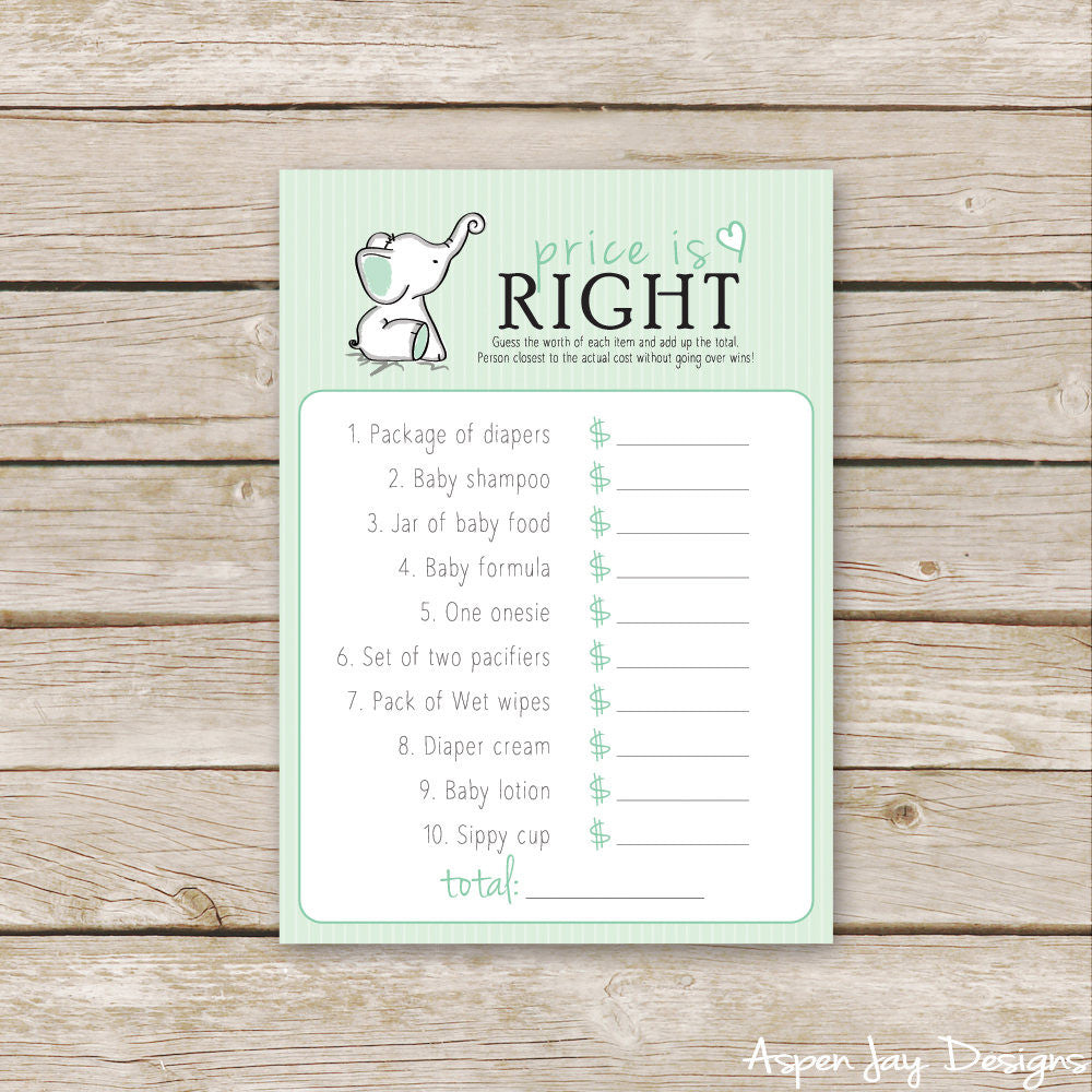 Green Elephant Baby Price is Right