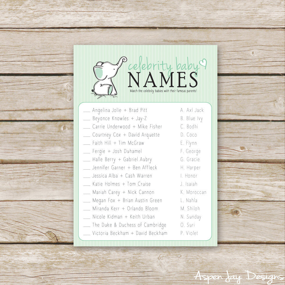 Green Elephant Celebrity Baby