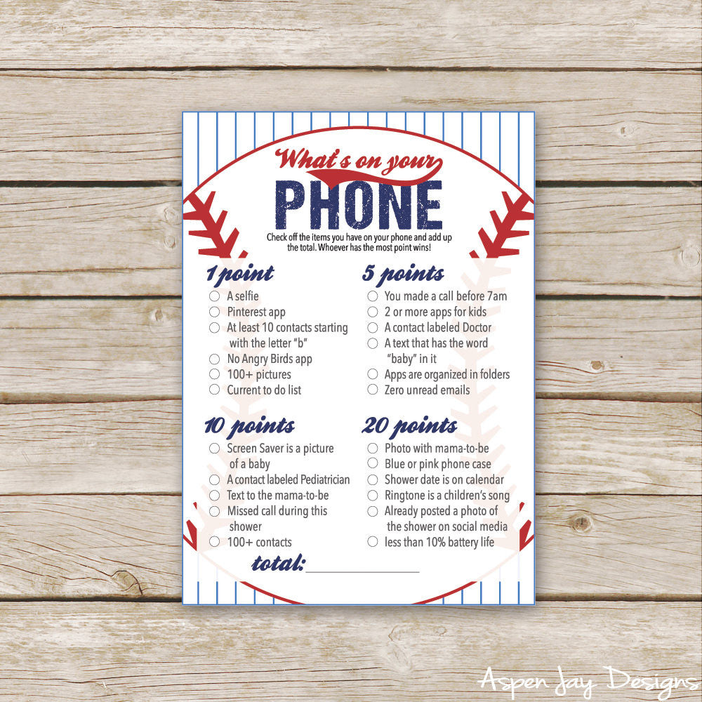 Baseball What's on your Phone