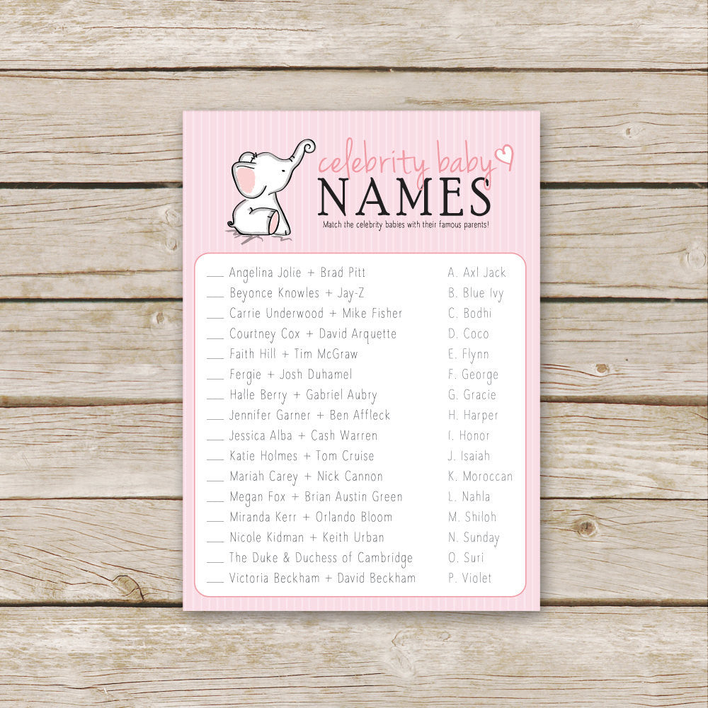 Pink Elephant Celebrity Baby