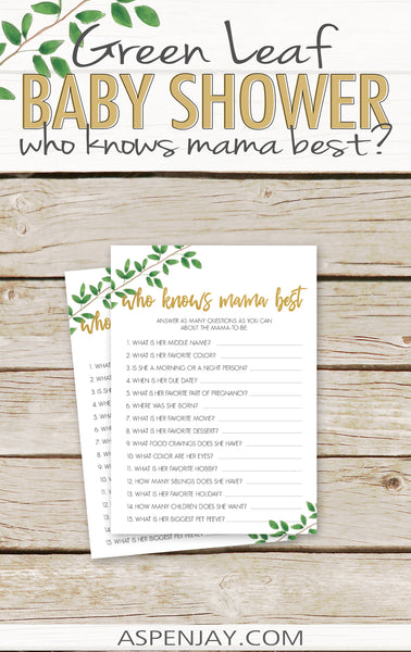 Green Leaf Who Knows Mommy Best