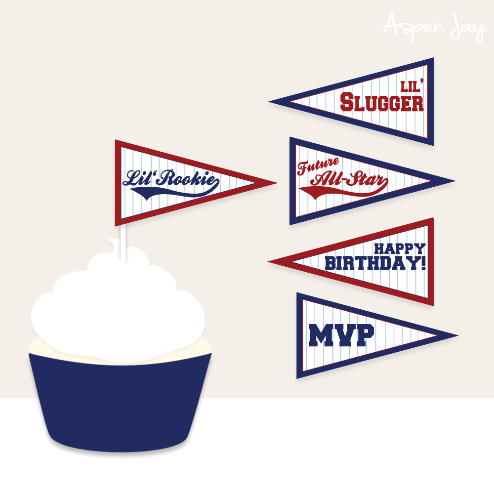 Baseball Birthday Mini Flags