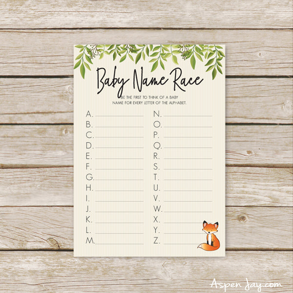 Fox Baby Name Race