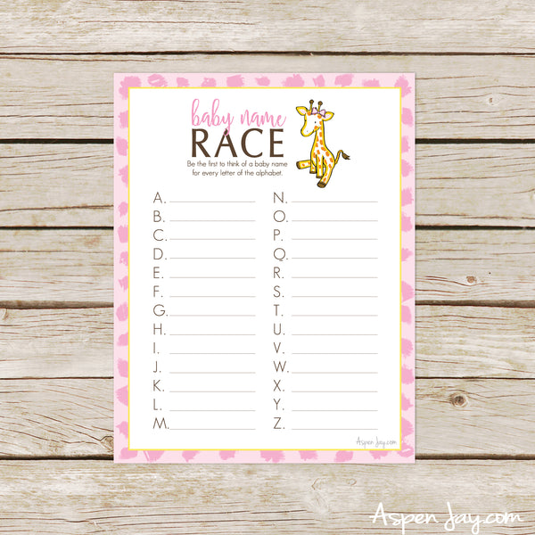 Giraffe Baby Name Race