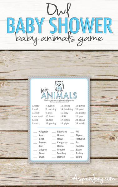 Blue Owl Baby Animal Names