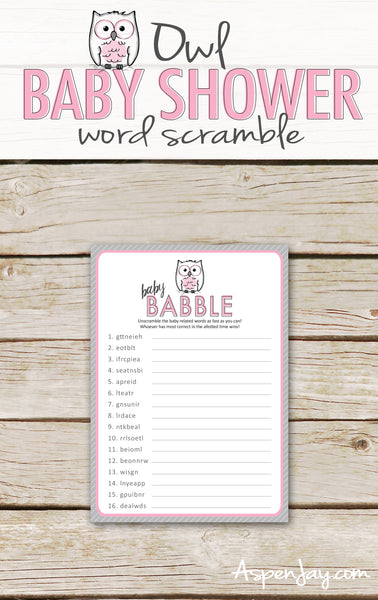 Pink Owl Baby Scramble