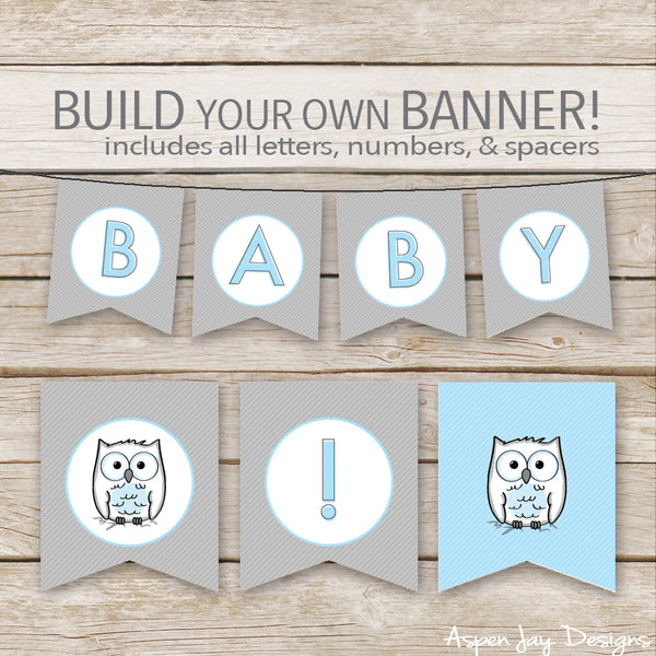 Blue Owl Banner - ALL Letters & Numbers