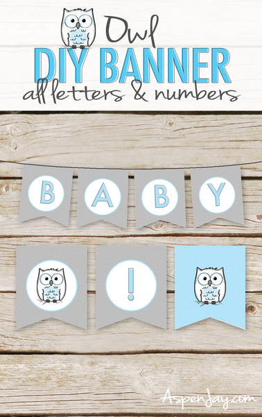 Blue Owl Banner - ALL Letters & Numbers