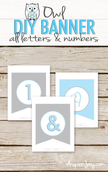 Blue Owl Banner - ALL Letters & Numbers