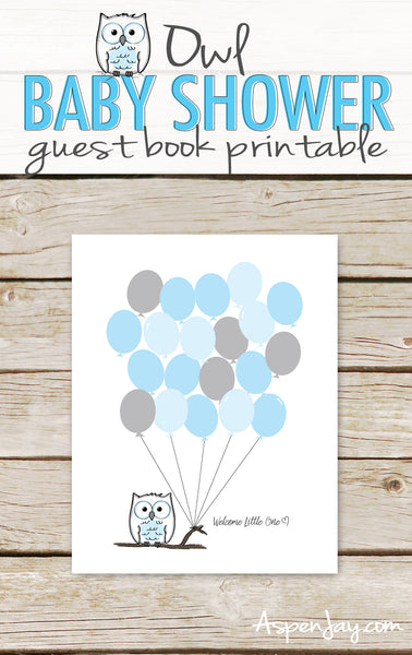 Blue Owl Balloon Guest Book