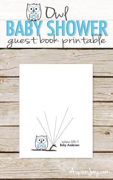 Blue Owl Balloon Guest Book