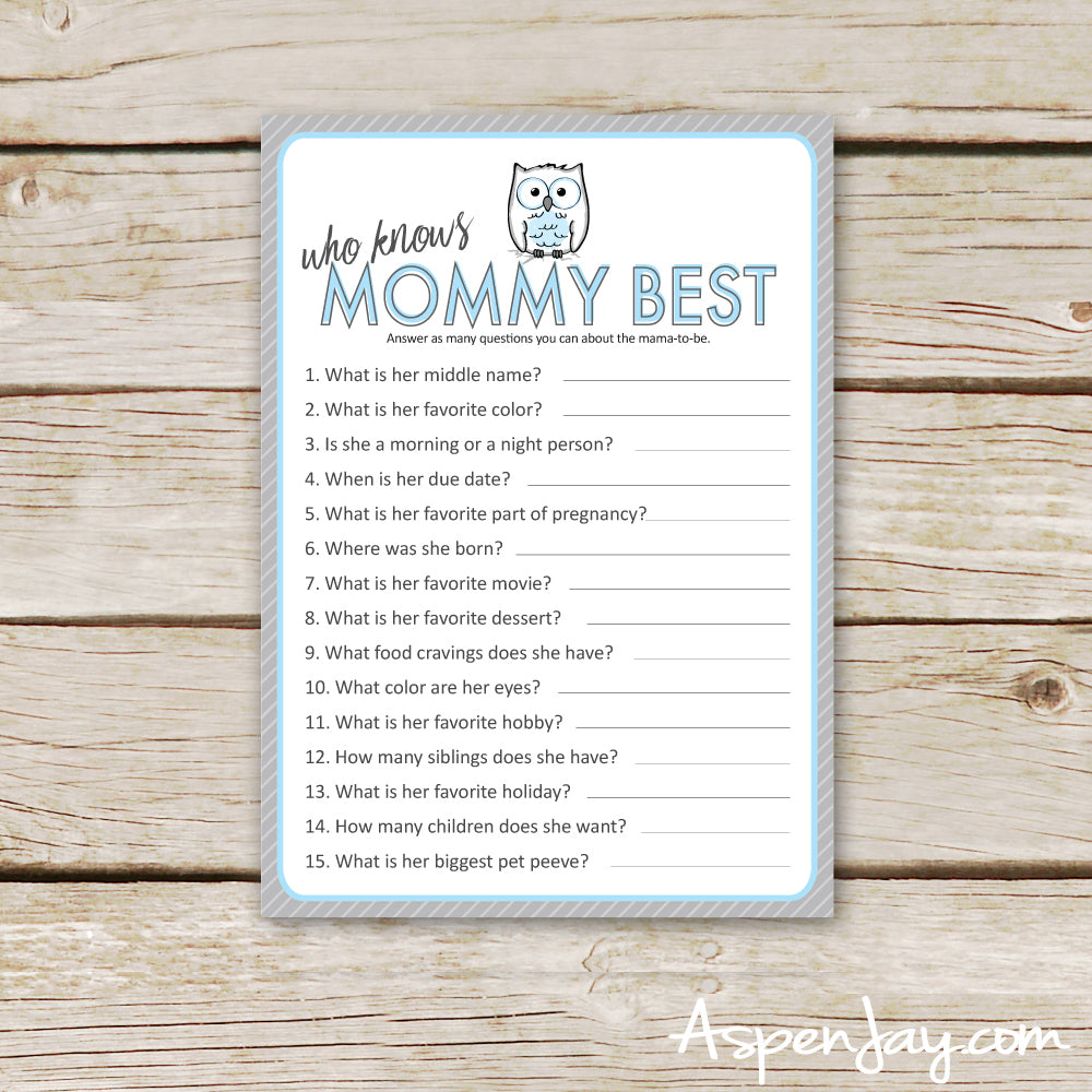 Blue Owl Who Knows Mommy Best