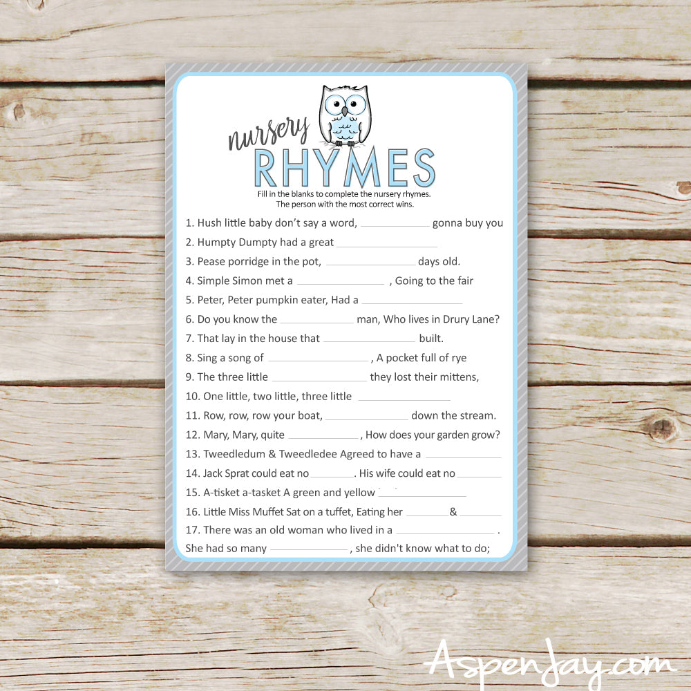 Blue Owl Nursery Rhymes
