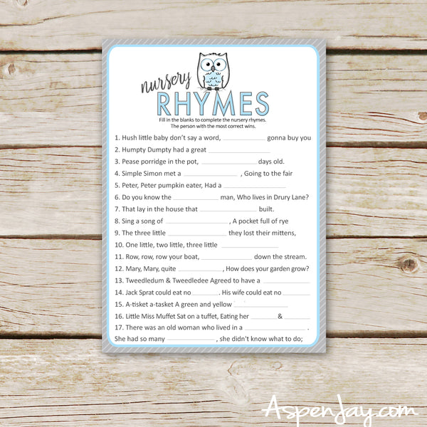 Blue Owl Nursery Rhymes