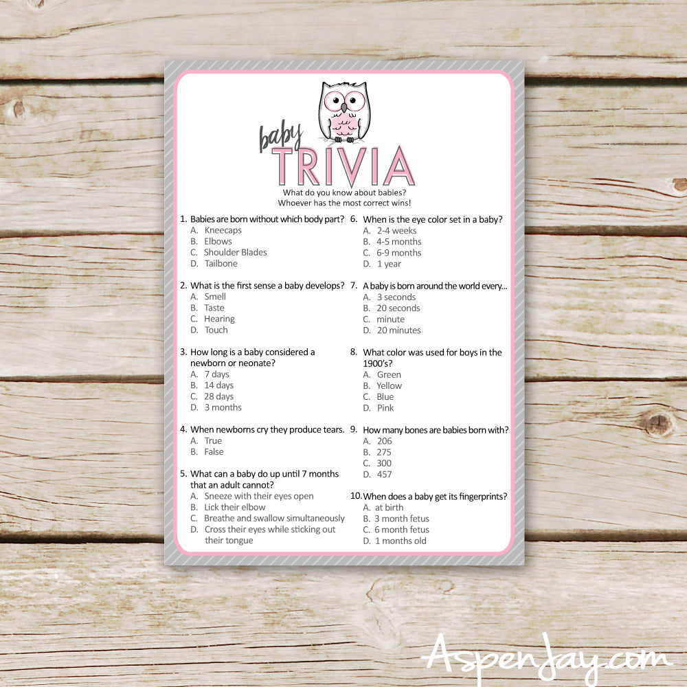 Pink Owl Baby Trivia