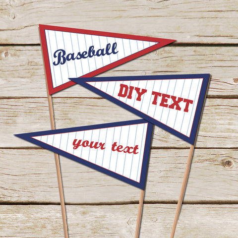 Editable Baseball Pennant Flags