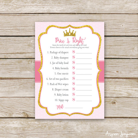 Pink Princess Baby Price is Right