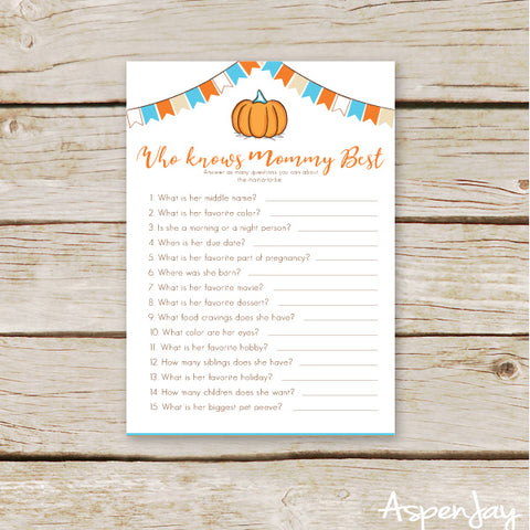 Pumpkin Who Knows Mommy Best