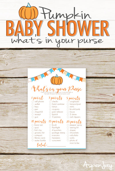 Pumpkin Baby What's in your Purse