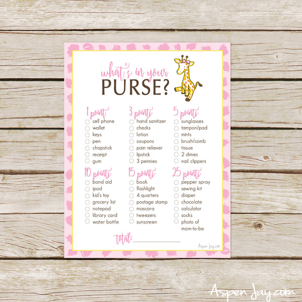 Giraffe What's in your Purse