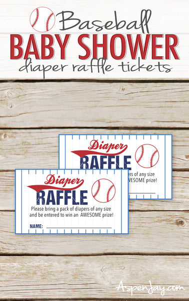 Baseball Diaper Raffle Tickets & Sign