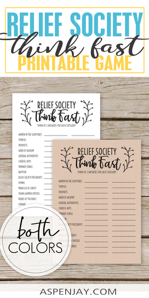 Relief Society Think Fast