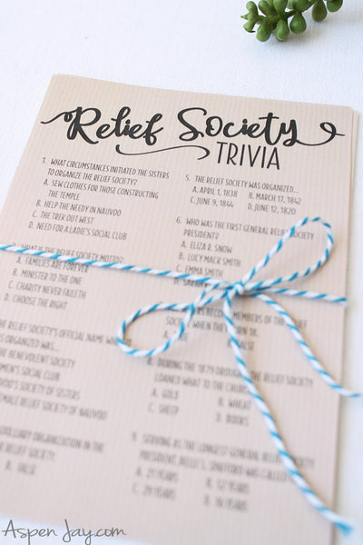 Relief Society Trivia