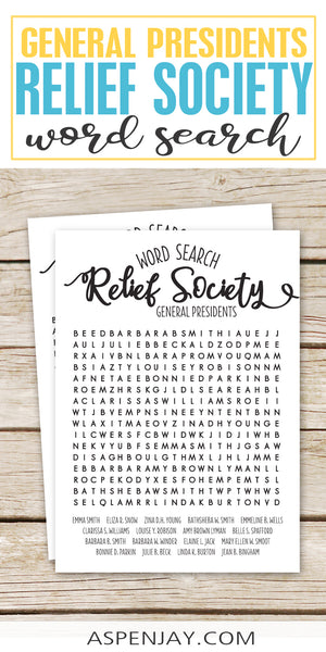 Relief Society Word Search