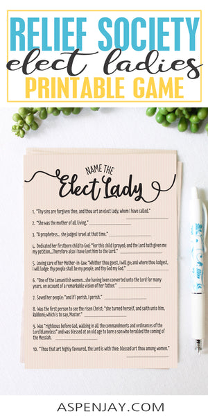 Relief Society Elect Ladies