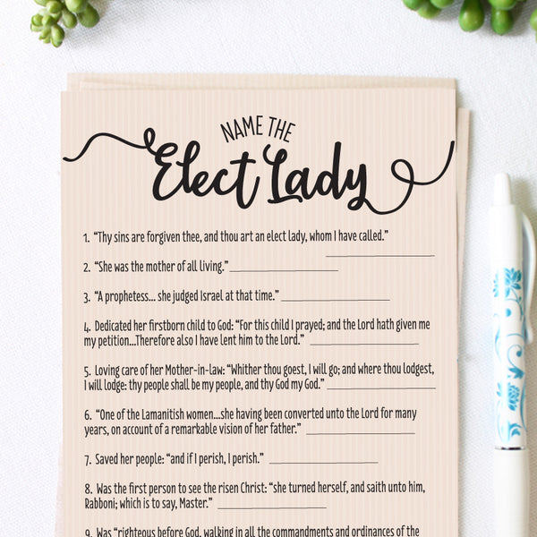 Relief Society Elect Ladies
