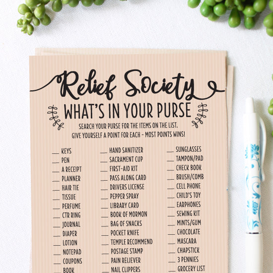 Relief Society What's in your Purse