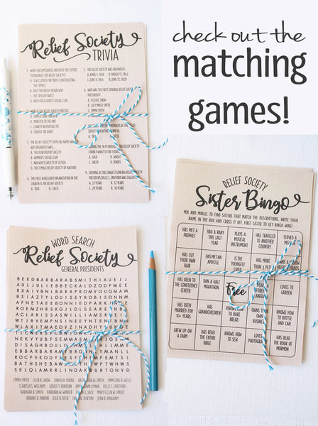 Relief Society Bingo
