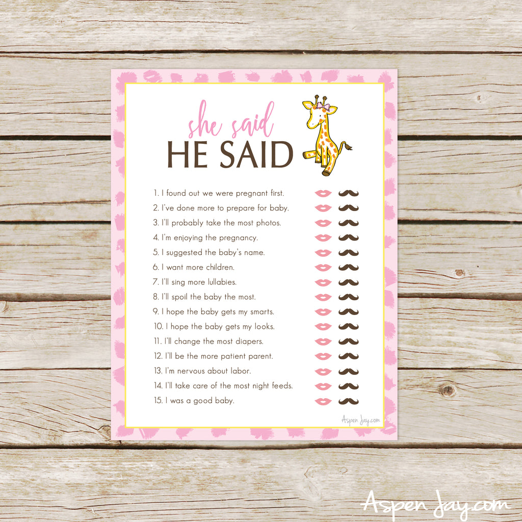 Giraffe She Said He Said
